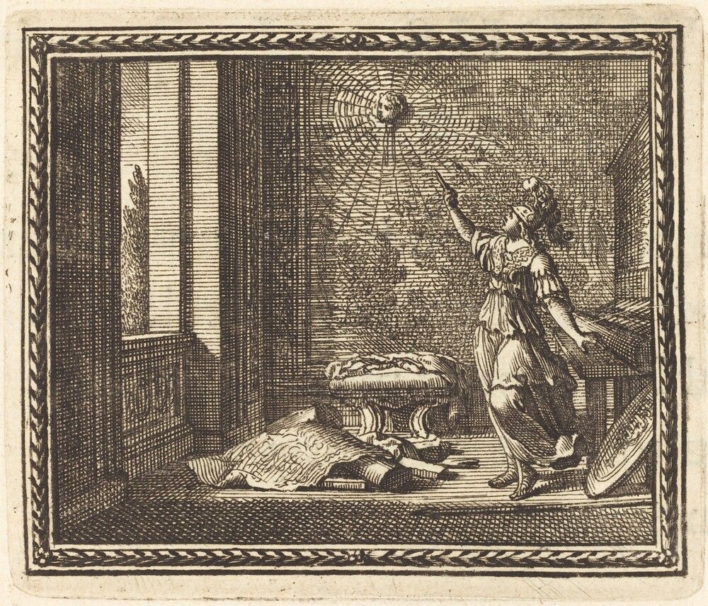 Minerva Changing Arachne into a Spider. Jean Lepautre, published 1676, etching and engraving on laid paper
