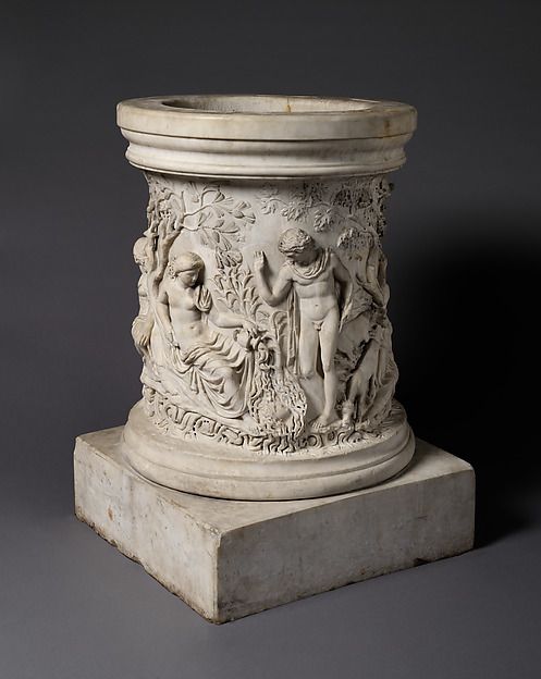 Puteal (wellhead) with Narcissus and Echo, and Hylas and the Nymphs. Roman, 2nd century, Marble