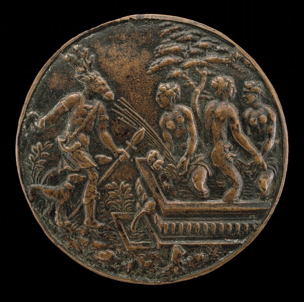 Diana and Actaeon. North Italian 16th Century, early 16th century, bronze//Medium brown patina