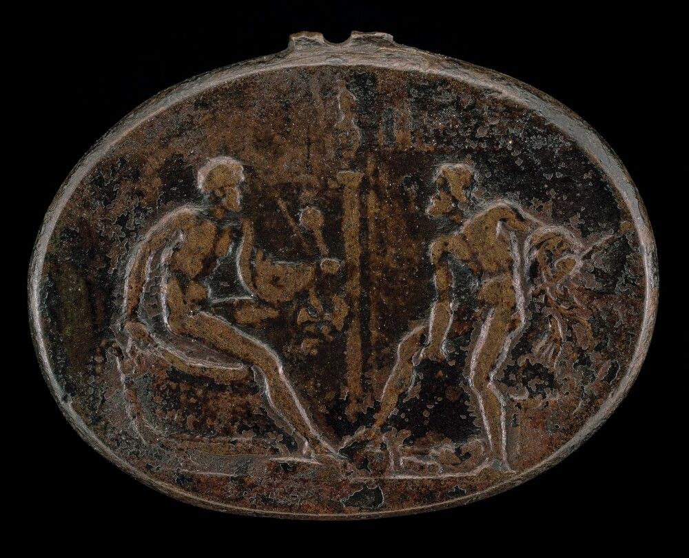 Diomedes, Ulysses and the Palladium. Roman 15th Century, after the Antique, mid 15th century, bronze//Dark brown patina