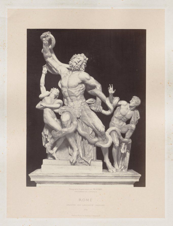 Rome: Groupe de Laocoon (Vatican). France, 19th century, c. 1860, albumen print from a collodion negative