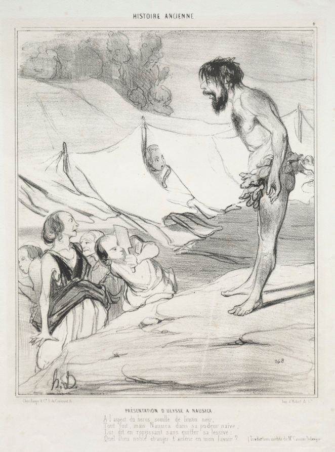 Introduction of Ulysses to Nausica. France, 19th century, 1842, lithograph