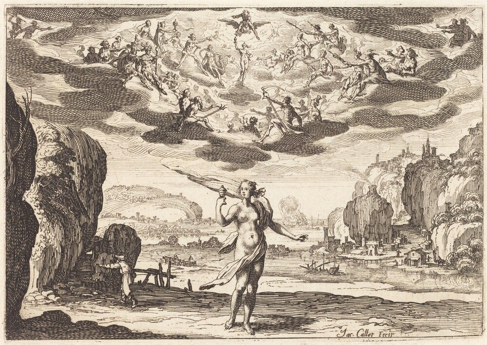 Pandora. Jacques Callot, 1625, etching on laid paper