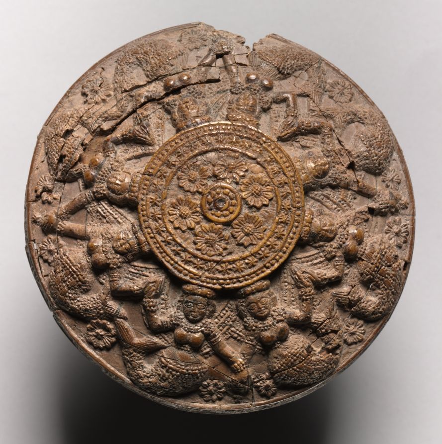 Roundel with Mermaids and Lotus. India, Bengal, Chandraketugarh area, Shunga period (185–78 BCE), c. 100 BCE, ivory