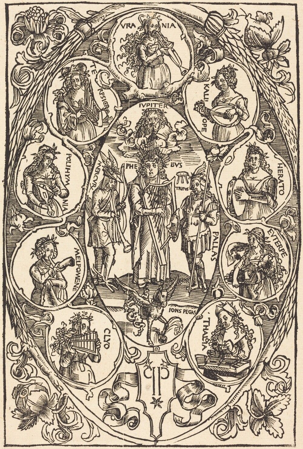 Apollo and the Muses. Hans Süss von Kulmbach, published 1502, woodcut