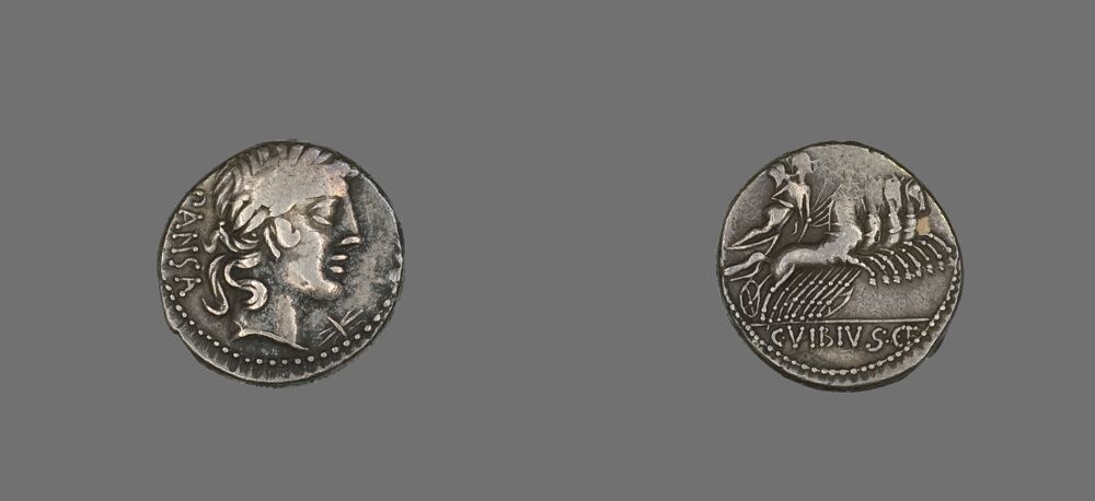 Denarius (Coin) Depicting the God Apollo. Italy, 90 BCE, Silver