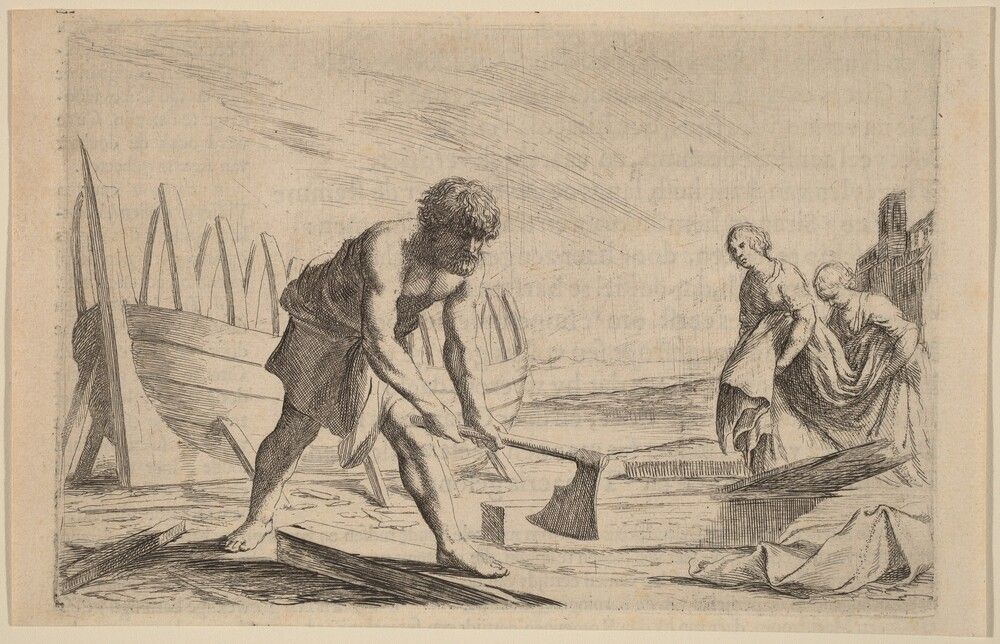 Ulysses on the Island of the Goddess Calypso. Willem Basse, 1634, etching and engraving on laid paper