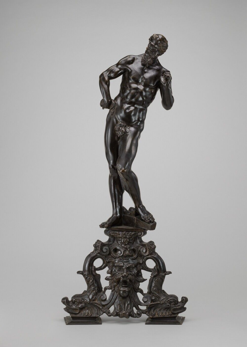 Andiron: Vulcan with His Anvil. Italian 18th Century, 18th century, bronze