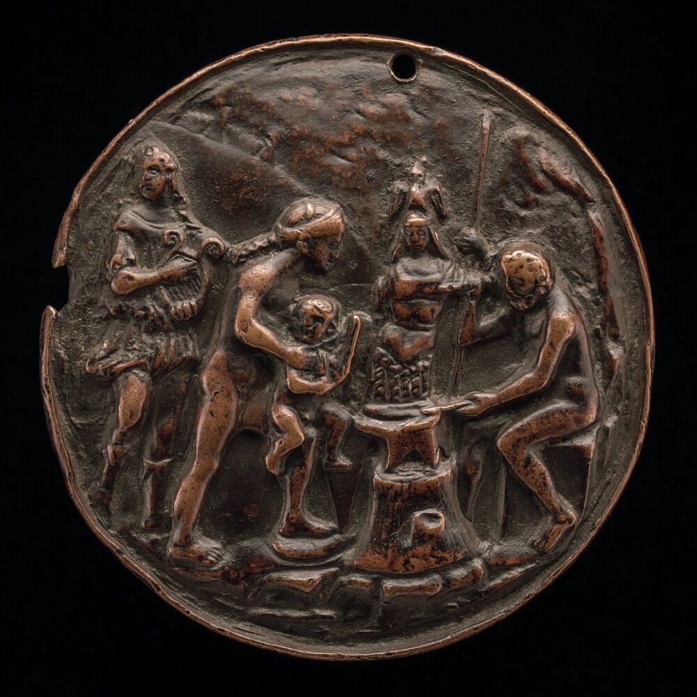 Apollo, Venus, Mars and Vulcan. Master M.C., bronze//Medium brown patina